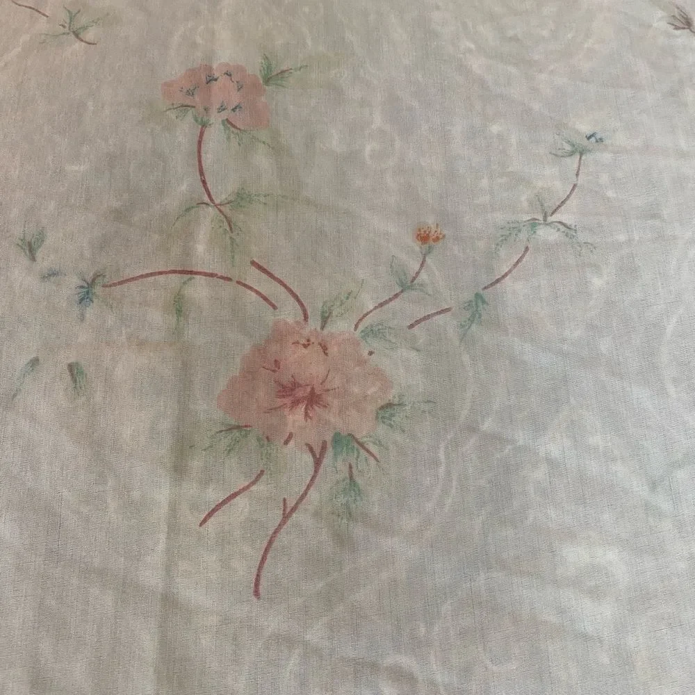 Floral Print with birds 50s Cream Bedding queen flat Sheet